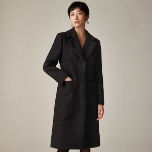 NWT J. Crew J.Crew Jcrew Savoy topcoat in Italian wool-blend melton black size 0